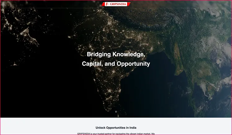 Grips India website, designed by The Webcrafters